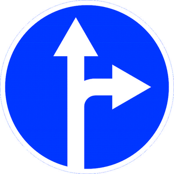 Знак 4.1.4 движение прямо или направо - Дорожные знаки - Предписывающие знаки - магазин "Охрана труда и Техника безопасности"